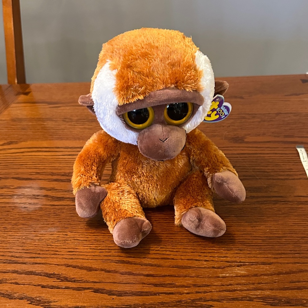 TY beanie boo stuffed monkey named bongo with tags